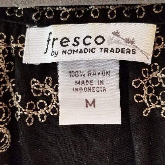 Beautiful Top, Black Embroidered Tunic - M - Picture 4 of 5